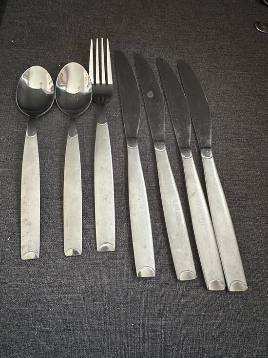 Modern 18/8 Other - Modern 18/8 Stainless Flatware Slotted Handle Set 3 Forks 1 Knife China